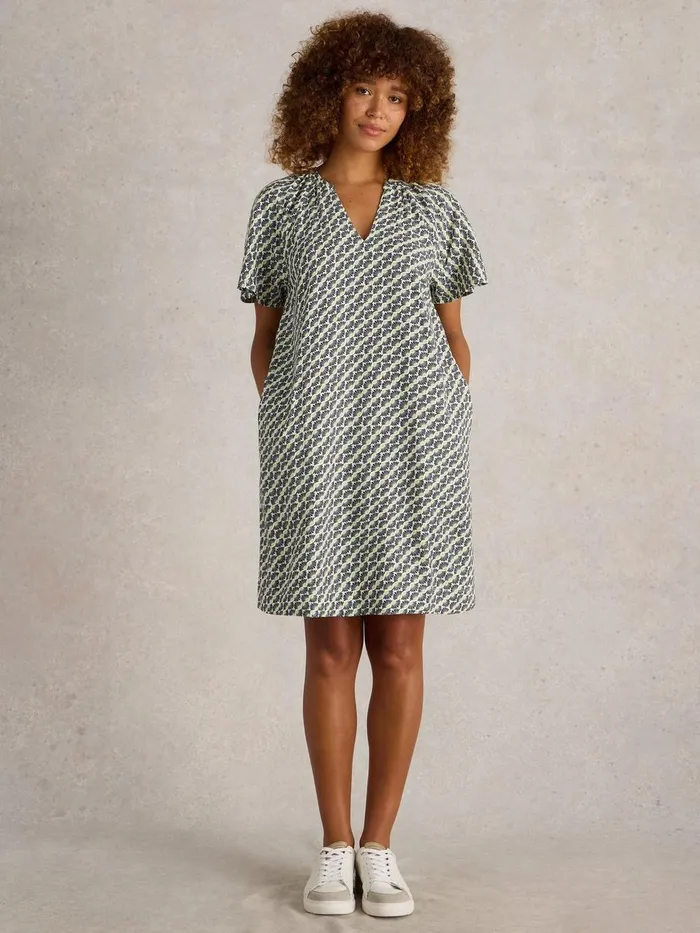 Lindsay Linen Blend Dress Ivory Print Women White Stuff Dresses