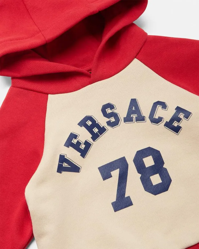 Logo Baby Hoodie Red Children Versace Clothing