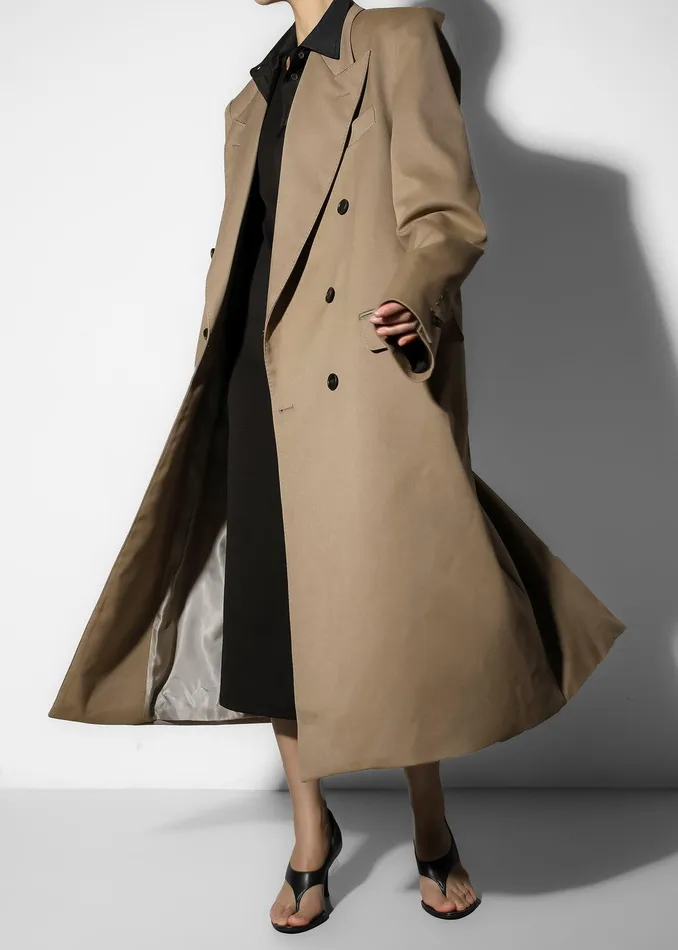 London Double Breasted Coat 8211 Taupe Women The Frankie Shop Clothing