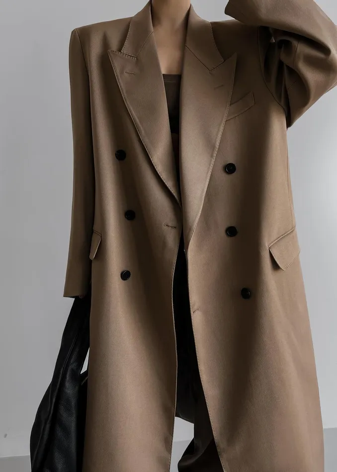 London Double Breasted Coat 8211 Taupe Women The Frankie Shop Clothing