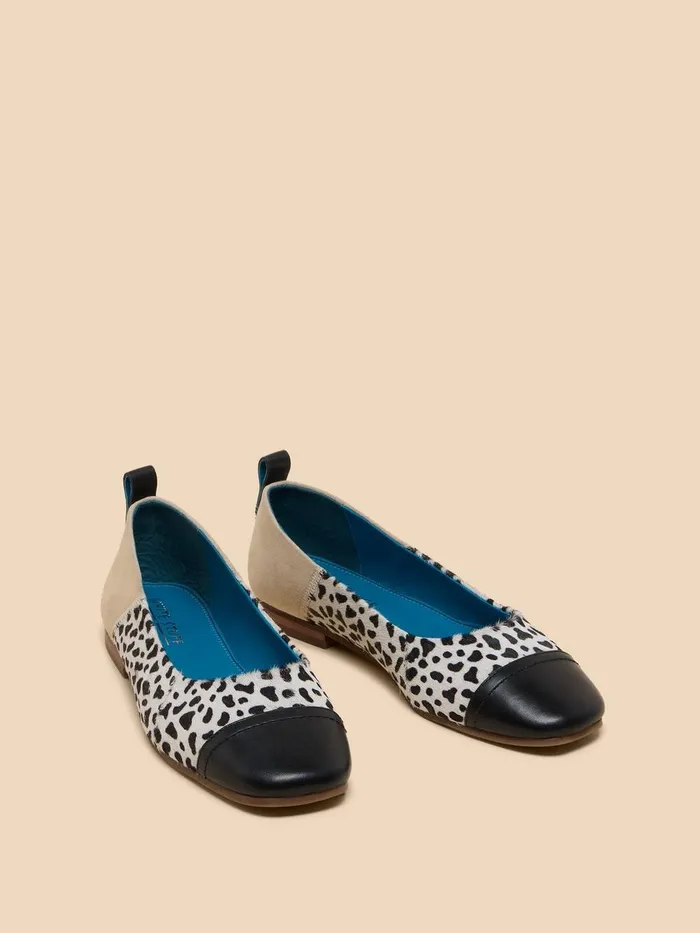 Loral Leather Ballet Pump Natural Multi Women White Stuff Shoes