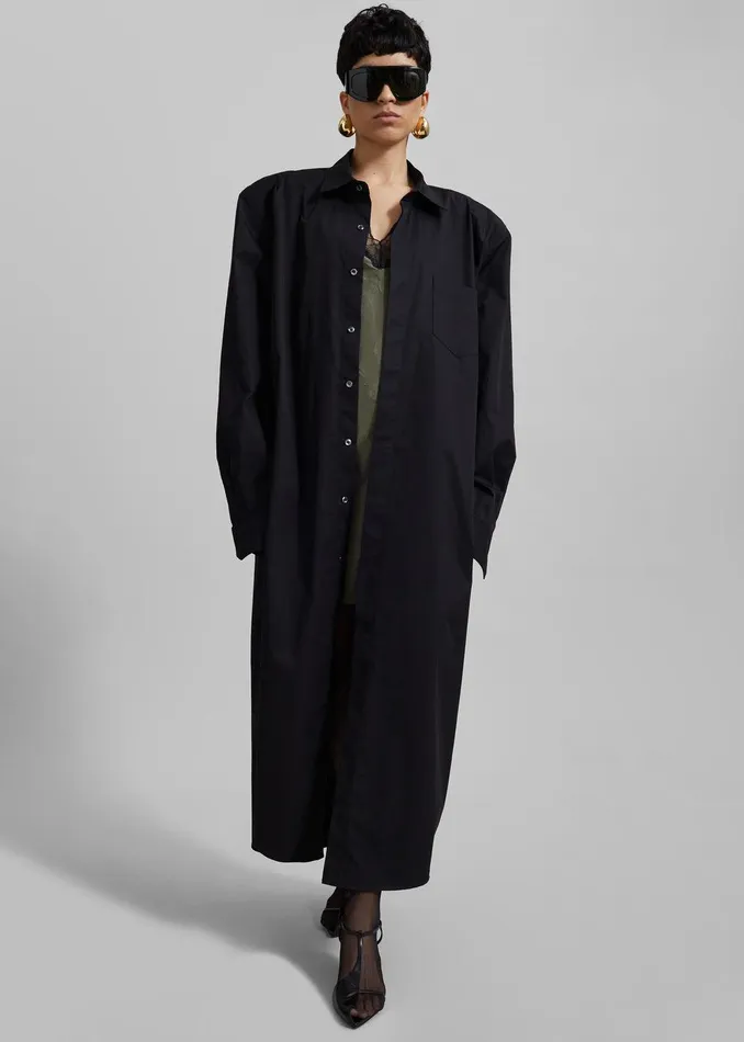Louisa Trench Dress 8211 Black Women The Frankie Shop Clothing