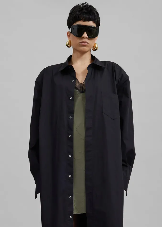 Louisa Trench Dress 8211 Black Women The Frankie Shop Clothing