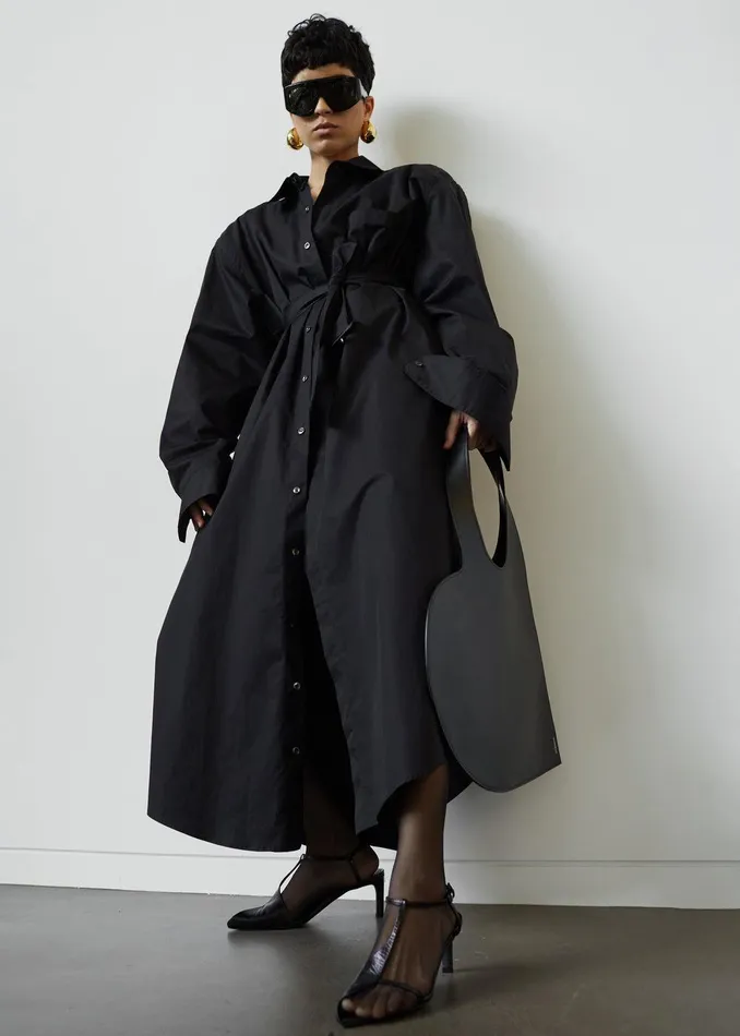Louisa Trench Dress 8211 Black Women The Frankie Shop Clothing