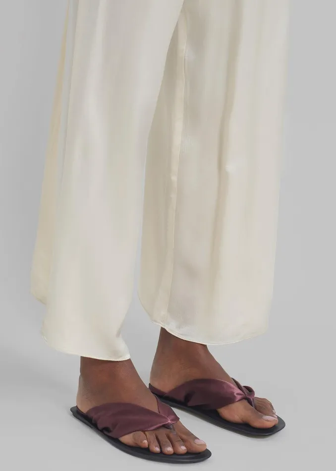 Loulou Studio Zila Slingback Flat Sandals 8211 Midnight Bordeaux Women The Frankie Shop Shoes
