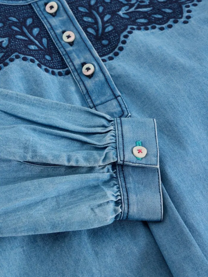 LS Chambray Top Chambray Blue Kids White Stuff Tops