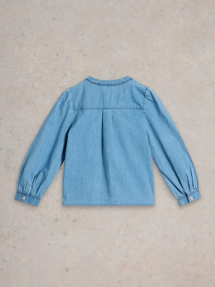 LS Chambray Top Chambray Blue Kids White Stuff Tops LS Chambray Top Chambray Blue Kids White Stuff Tops