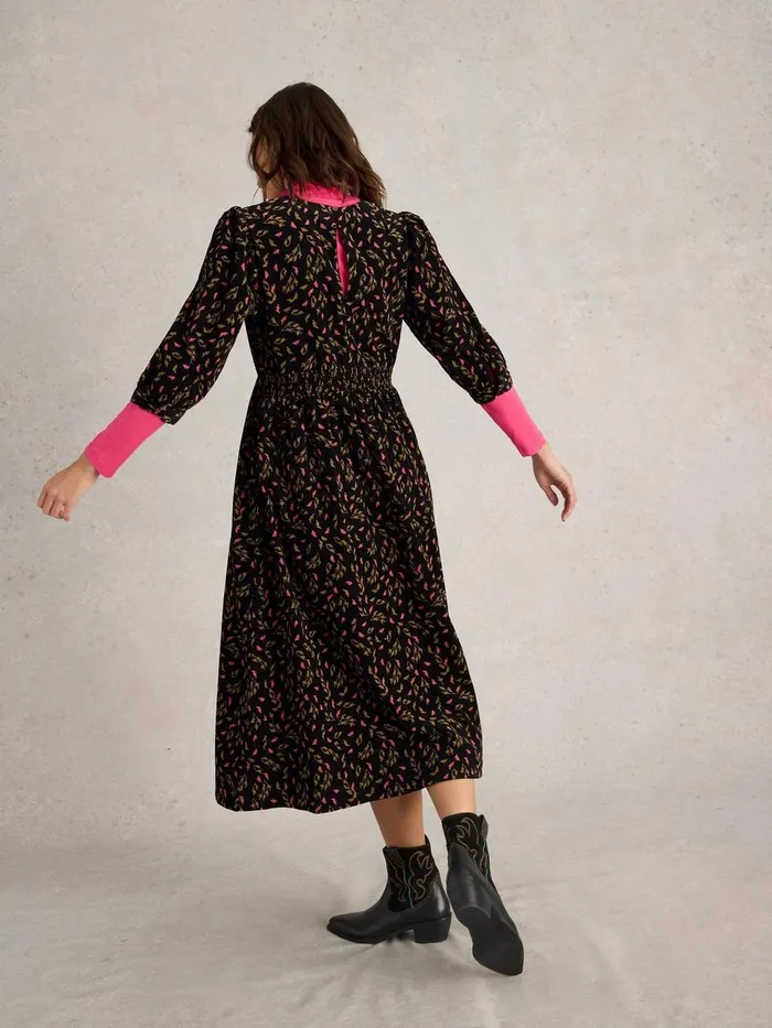 Lucy Cord Midi Dress Black Print Women White Stuff Dresses Lucy Cord Midi Dress Black Print Women White Stuff Dresses