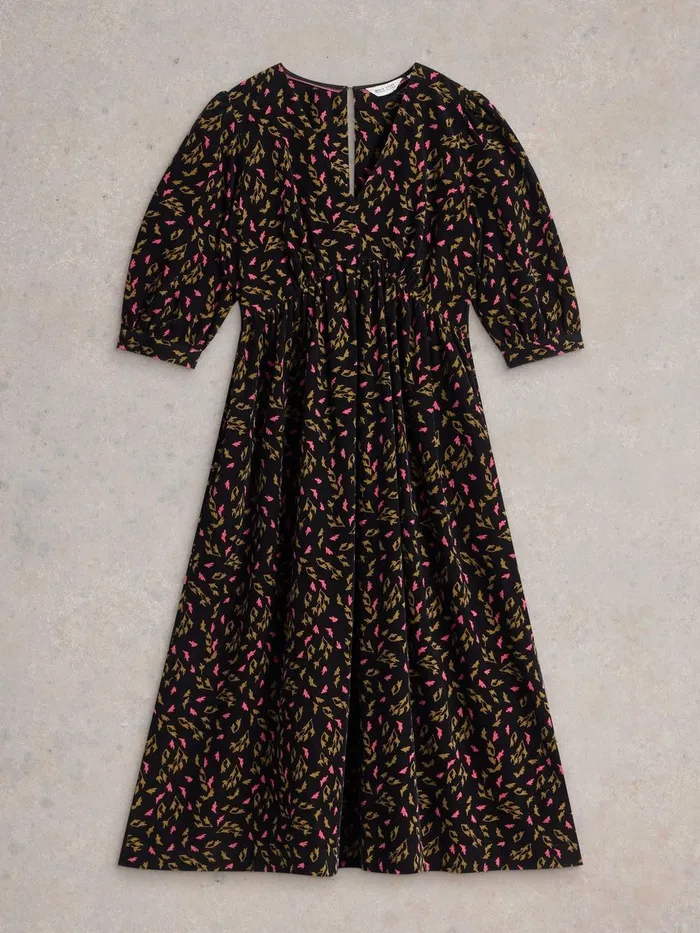 Lucy Cord Midi Dress Black Print Women White Stuff Dresses Lucy Cord Midi Dress Black Print Women White Stuff Dresses