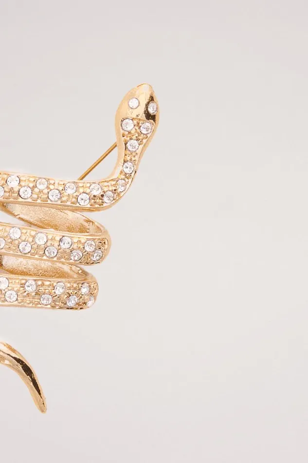 Luisa Spagnoli Bijoux Women Nissa Serpent Brooch Goldnickel Luisa Spagnoli Bijoux Women Nissa Serpent Brooch Goldnickel