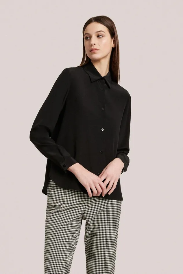 Luisa Spagnoli Blouses And Shirts Women Labirinto Silk Shirt Black Luisa Spagnoli Blouses And Shirts Women Labirinto Silk Shirt Black