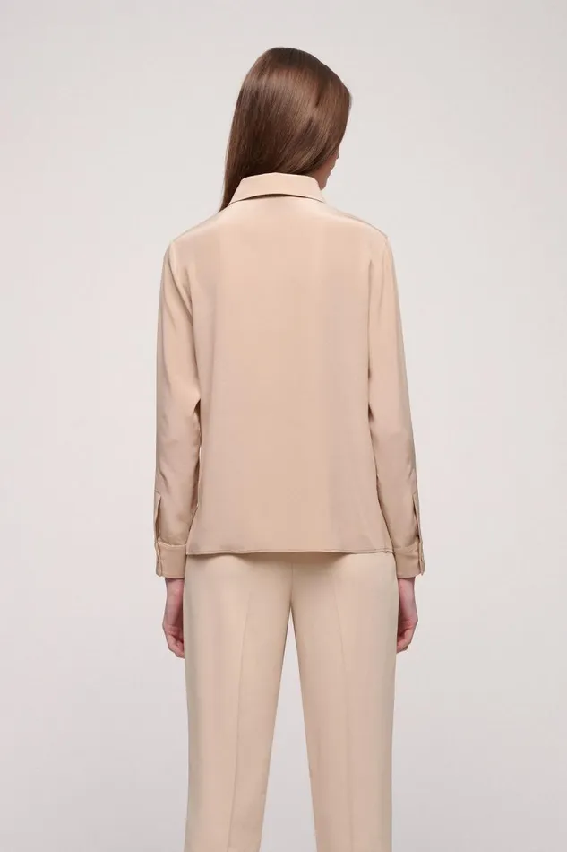 Luisa Spagnoli Blouses And Shirts Women Limonaia Silk Shirt Beige Luisa Spagnoli Blouses And Shirts Women Limonaia Silk Shirt Beige