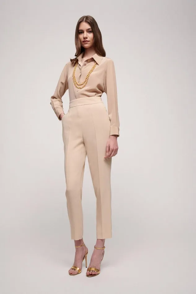 Luisa Spagnoli Blouses And Shirts Women Limonaia Silk Shirt Beige Luisa Spagnoli Blouses And Shirts Women Limonaia Silk Shirt Beige