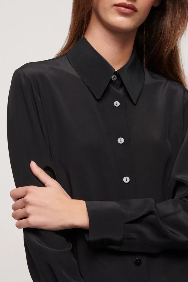 Luisa Spagnoli Blouses And Shirts Women Limonaia Silk Shirt Black Luisa Spagnoli Blouses And Shirts Women Limonaia Silk Shirt Black