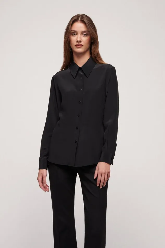 Luisa Spagnoli Blouses And Shirts Women Limonaia Silk Shirt Black Luisa Spagnoli Blouses And Shirts Women Limonaia Silk Shirt Black