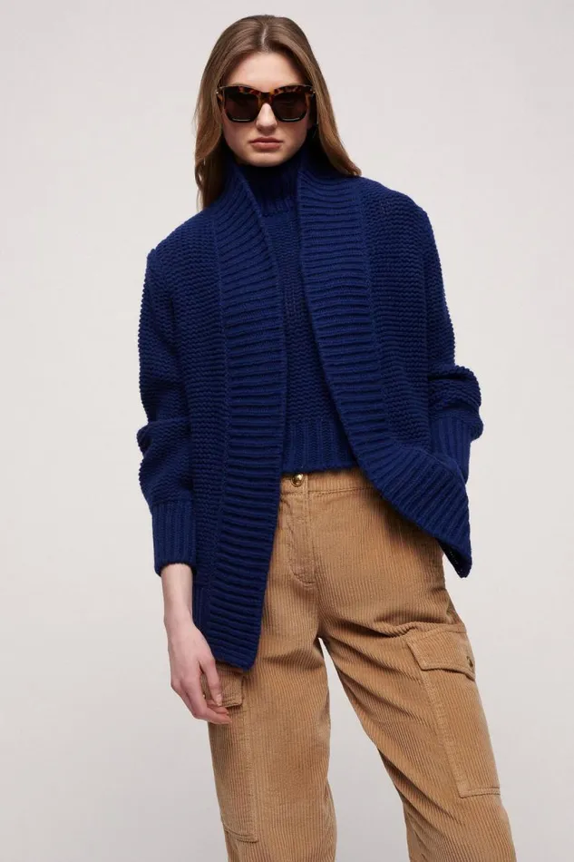 Luisa Spagnoli Cardigan Women Cheope Wool Cardigan Blue Luisa Spagnoli Cardigan Women Cheope Wool Cardigan Blue