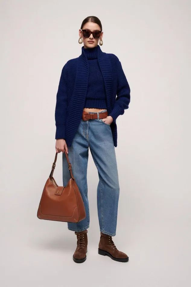 Luisa Spagnoli Cardigan Women Cheope Wool Cardigan Blue Luisa Spagnoli Cardigan Women Cheope Wool Cardigan Blue