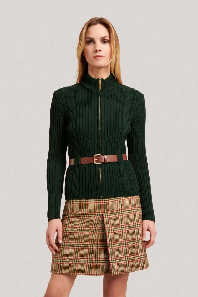 Luisa Spagnoli Cardigan Women Malik Knit Cardigan With Belt Bottlegreen