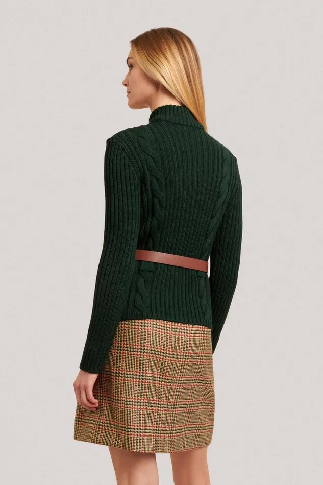 Luisa Spagnoli Cardigan Women Malik Knit Cardigan With Belt Bottlegreen Luisa Spagnoli Cardigan Women Malik Knit Cardigan With Belt Bottlegreen