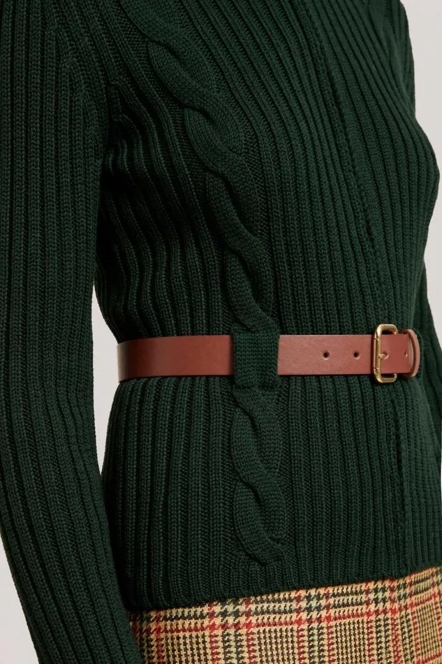 Luisa Spagnoli Cardigan Women Malik Knit Cardigan With Belt Bottlegreen Luisa Spagnoli Cardigan Women Malik Knit Cardigan With Belt Bottlegreen
