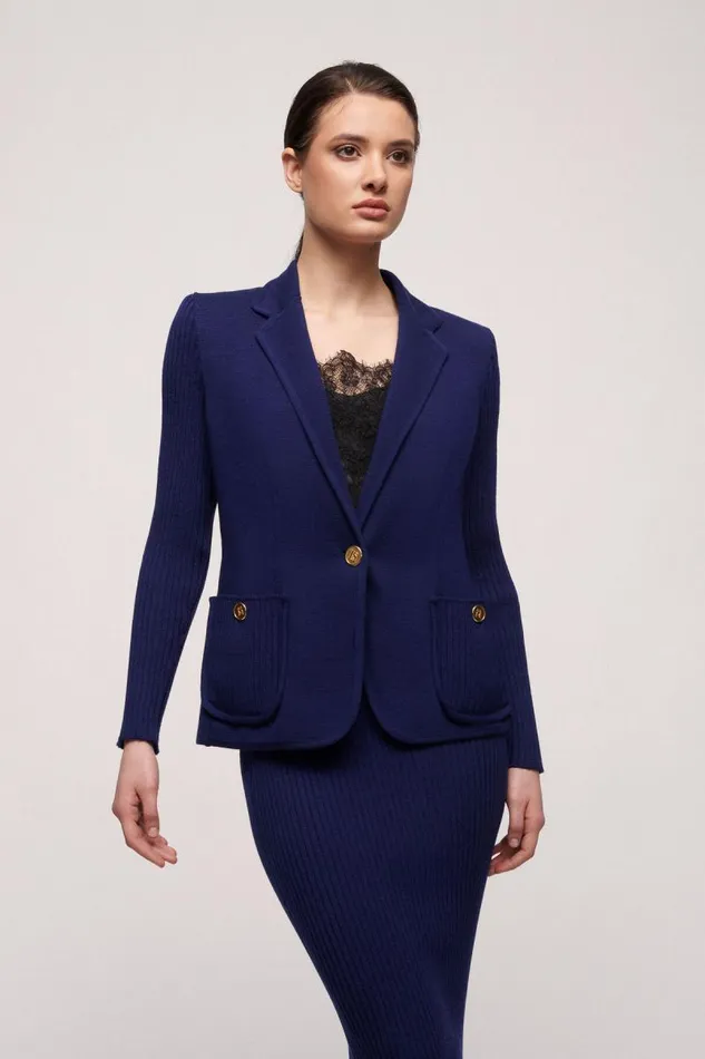 Luisa Spagnoli Cardigan Women Meritevole Wool Jacket Blue Purplish