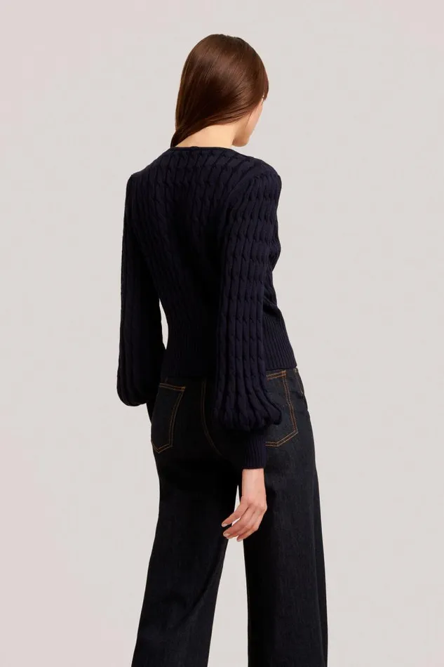 Luisa Spagnoli Cardigan Women Moller Cardigan With Cables Blue Luisa Spagnoli Cardigan Women Moller Cardigan With Cables Blue