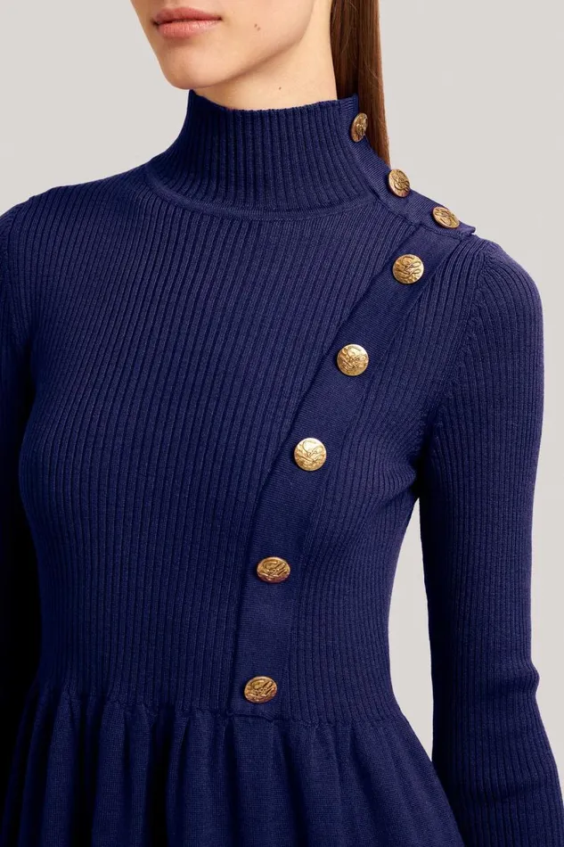 Luisa Spagnoli Dresses and Jumpsuits Women Mentuccia EmpireSeam Dress Ink Blue Luisa Spagnoli Dresses and Jumpsuits Women Mentuccia EmpireSeam Dress Ink Blue