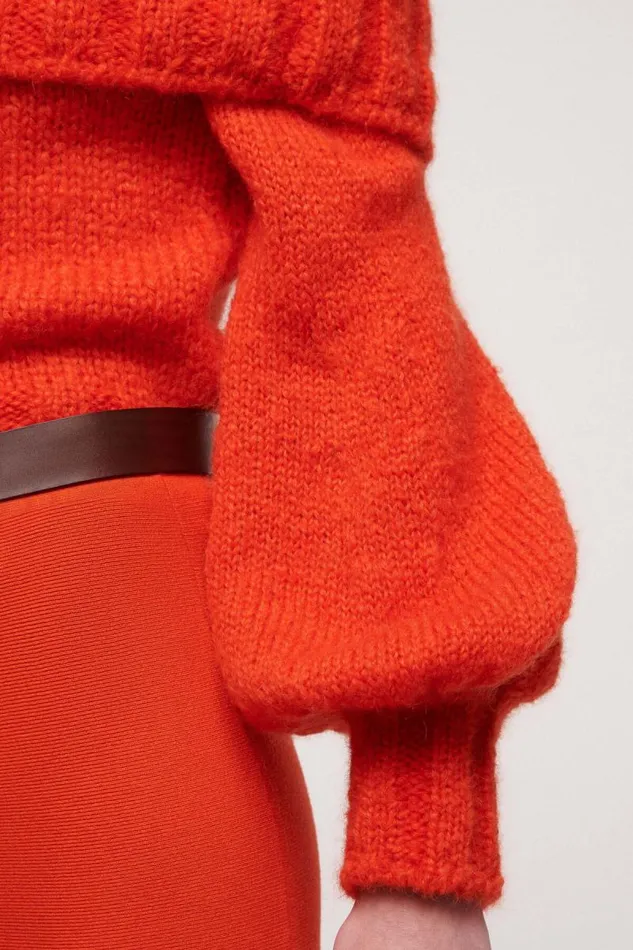 Luisa Spagnoli Fashion Show Women Cellula Wool Pullover 8211 Fashion Show Orange Luisa Spagnoli Fashion Show Women Cellula Wool Pullover 8211 Fashion Show Orange