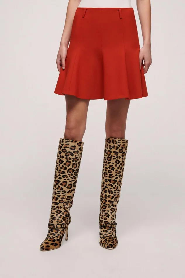 Luisa Spagnoli Fashion Show Women Fungo Wool Miniskirt 8211 Fashion Show Orange