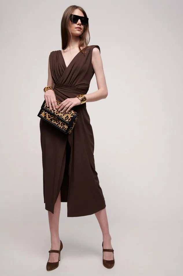 Luisa Spagnoli Fashion Show Women Guida Elegant Dress 8211 Fashion Show Brown