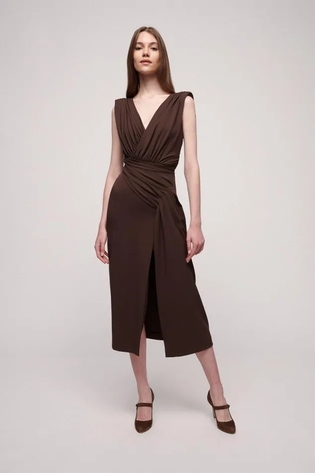Luisa Spagnoli Fashion Show Women Guida Elegant Dress 8211 Fashion Show Brown Luisa Spagnoli Fashion Show Women Guida Elegant Dress 8211 Fashion Show Brown