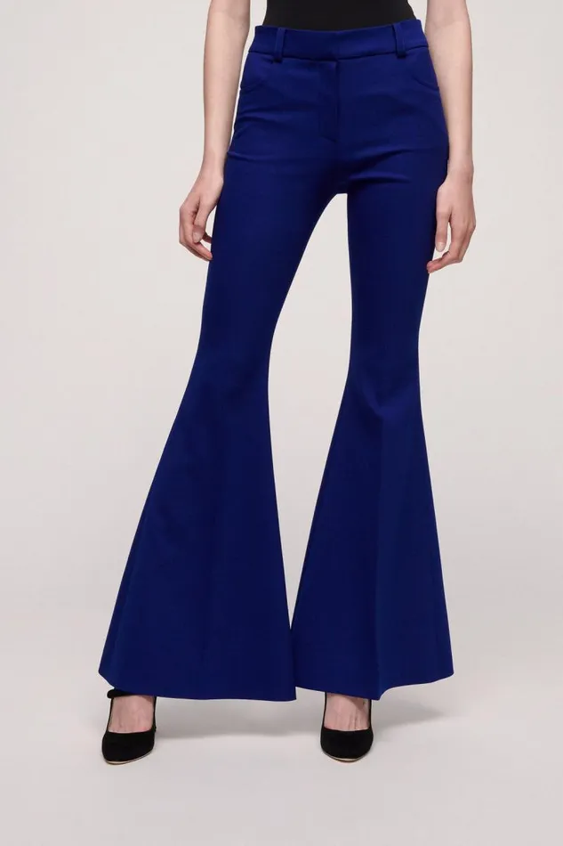 Luisa Spagnoli Fashion Show Women Ondulante Flared Trousers 8211 Fashion Show Bluette