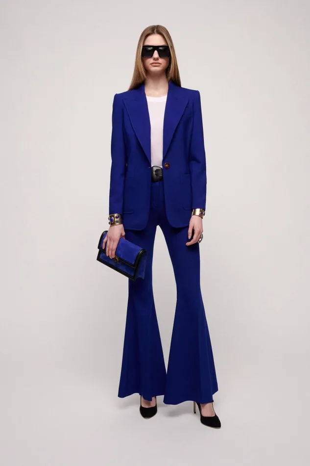 Luisa Spagnoli Fashion Show Women Ondulante Flared Trousers 8211 Fashion Show Bluette Luisa Spagnoli Fashion Show Women Ondulante Flared Trousers 8211 Fashion Show Bluette