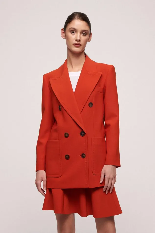 Luisa Spagnoli Fashion Show Women Sorrento DoubleBreasted Jacket 8211 Fashion Show Orange