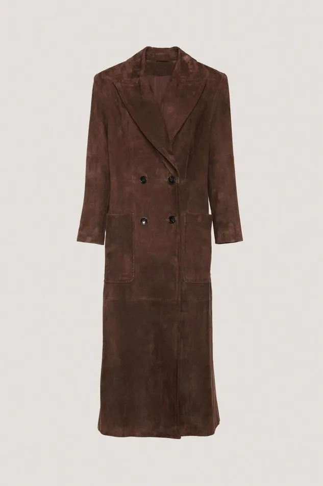 Luisa Spagnoli Fashion Show Women Sospiro DoubleBreasted Coat 8211 Fashion Show Brown Luisa Spagnoli Fashion Show Women Sospiro DoubleBreasted Coat 8211 Fashion Show Brown