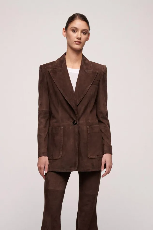 Luisa Spagnoli Fashion Show Women Statico Leather Jacket 8211 Fashion Show Brown