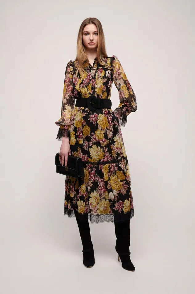 Luisa Spagnoli Formal Dresses Women Giurato Patterned Dress Black Luisa Spagnoli Formal Dresses Women Giurato Patterned Dress Black