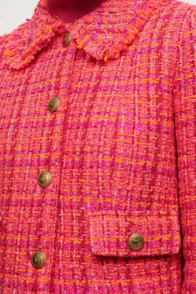 Luisa Spagnoli Jackets and Blazers Women Sevoli Woven Jacket Fuchsiaorange Luisa Spagnoli Jackets and Blazers Women Sevoli Woven Jacket Fuchsiaorange