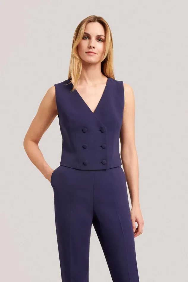 Luisa Spagnoli Jackets and Blazers Women Sharon DoubleBreasted Vest Blue