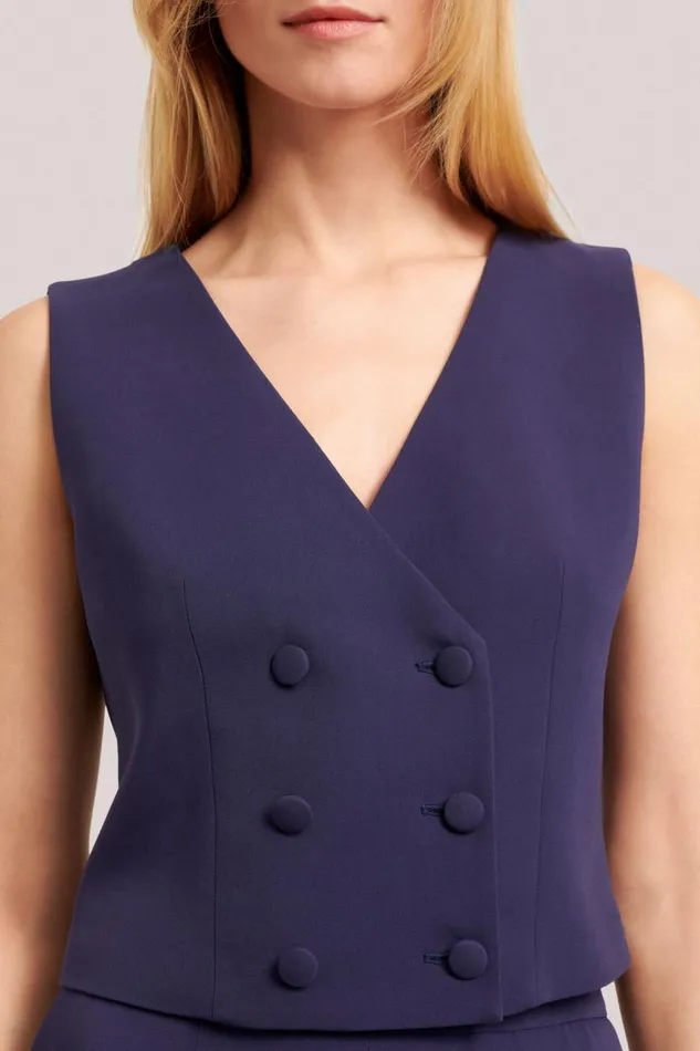 Luisa Spagnoli Jackets and Blazers Women Sharon DoubleBreasted Vest Blue Luisa Spagnoli Jackets and Blazers Women Sharon DoubleBreasted Vest Blue
