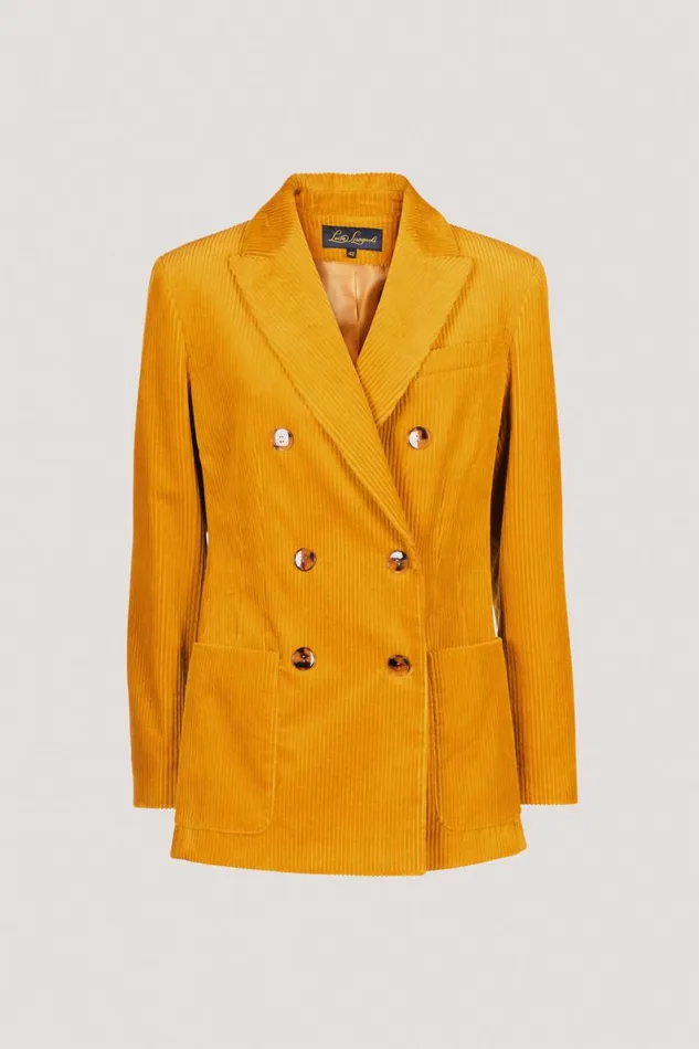 Luisa Spagnoli Jackets and Blazers Women Solare Velvet Jacket Mustard Luisa Spagnoli Jackets and Blazers Women Solare Velvet Jacket Mustard
