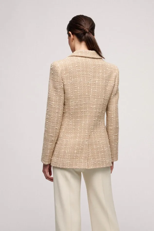 Luisa Spagnoli Jackets and Blazers Women Splendida Woven Jacket Beigecream Luisa Spagnoli Jackets and Blazers Women Splendida Woven Jacket Beigecream