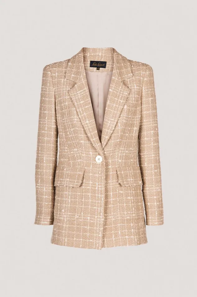 Luisa Spagnoli Jackets and Blazers Women Splendida Woven Jacket Beigecream Luisa Spagnoli Jackets and Blazers Women Splendida Woven Jacket Beigecream
