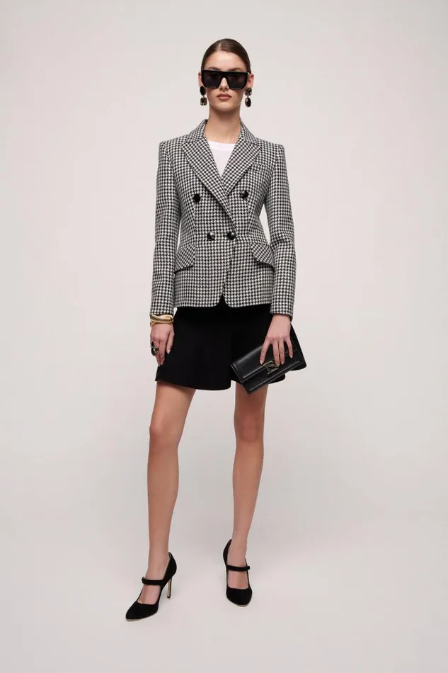 Luisa Spagnoli Jackets and Blazers Women Studio DoubleBreasted Jacket Blackcream Luisa Spagnoli Jackets and Blazers Women Studio DoubleBreasted Jacket Blackcream