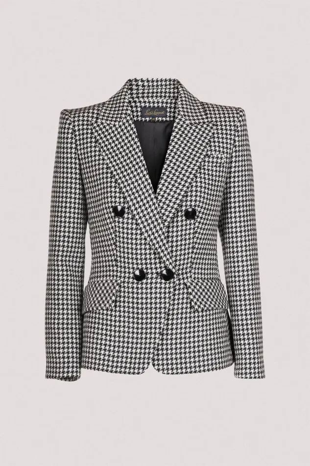 Luisa Spagnoli Jackets and Blazers Women Studio DoubleBreasted Jacket Blackcream Luisa Spagnoli Jackets and Blazers Women Studio DoubleBreasted Jacket Blackcream