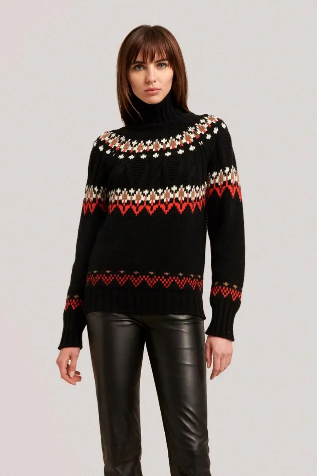 Luisa Spagnoli Knitwear Women Casimira Jacquard Turtleneck Black