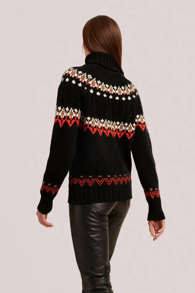 Luisa Spagnoli Knitwear Women Casimira Jacquard Turtleneck Black Luisa Spagnoli Knitwear Women Casimira Jacquard Turtleneck Black
