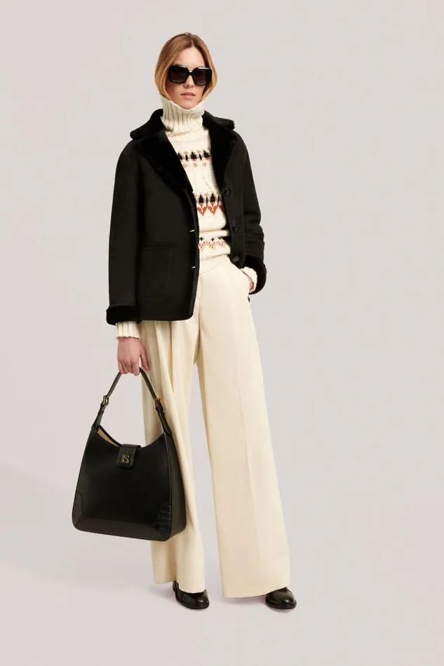 Luisa Spagnoli Knitwear Women Casimira Jacquard Turtleneck Cream Luisa Spagnoli Knitwear Women Casimira Jacquard Turtleneck Cream