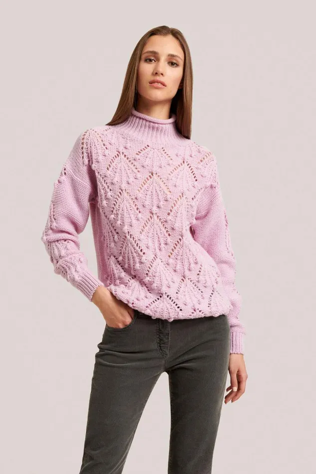 Luisa Spagnoli Knitwear Women Contributo Textured Pullover Pink