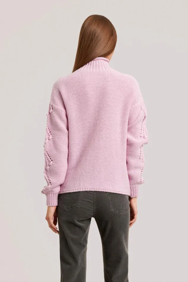 Luisa Spagnoli Knitwear Women Contributo Textured Pullover Pink Luisa Spagnoli Knitwear Women Contributo Textured Pullover Pink